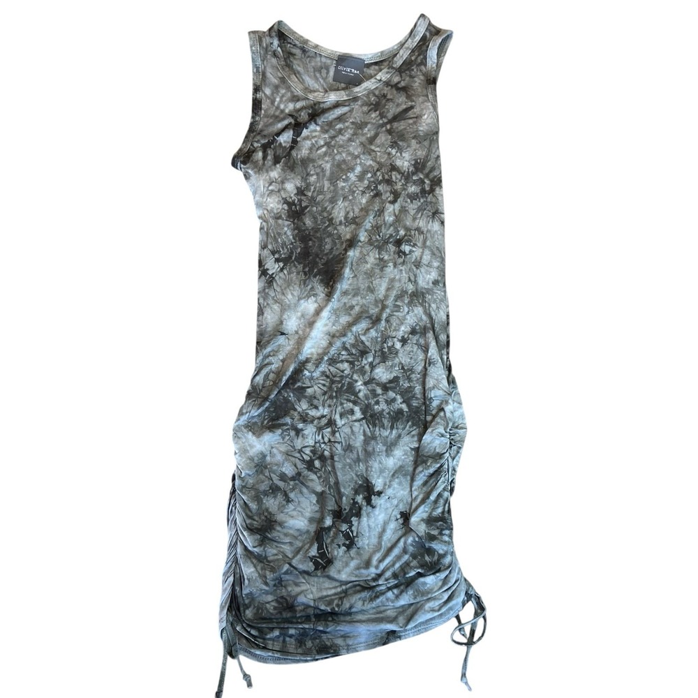 Olivia Rae brand tie-dye sleeveless tank dress Cinched Green Size S‎ NWT - Picture 3 of 7